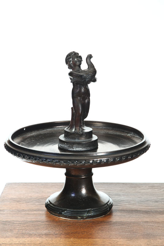 Appraisal: ART POTTERY FOUNTAIN Three part fountain attributed to Clewell Bronze