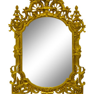 Appraisal: A R gence Style Giltwood Mirror th Century Height x