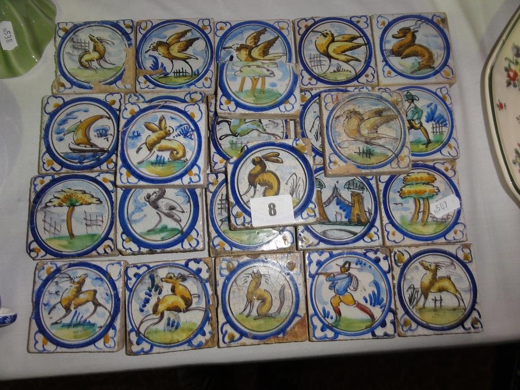 Appraisal: A collection of twenty three small continental tin glazed earthenware