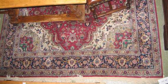 Appraisal: TABRIZ old Red central field with central medallion the entire