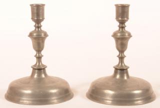 Appraisal: Pair of Period Style Pewter Candlesticks Signed J T S