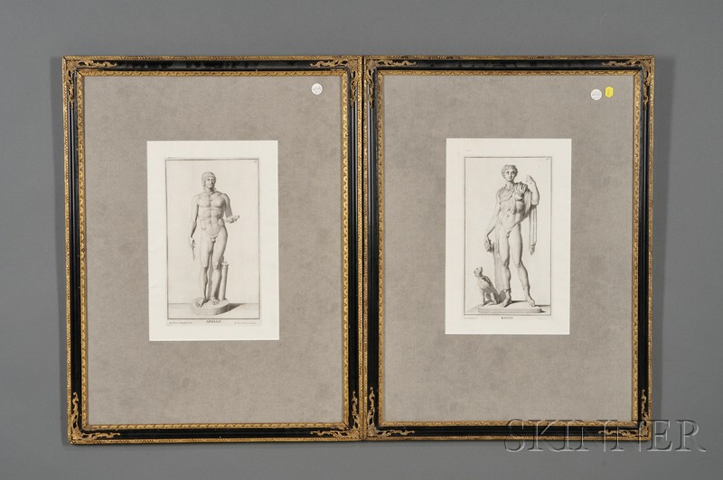 Appraisal: Pair of Framed th Century Engravings of Classical Statuary engraved