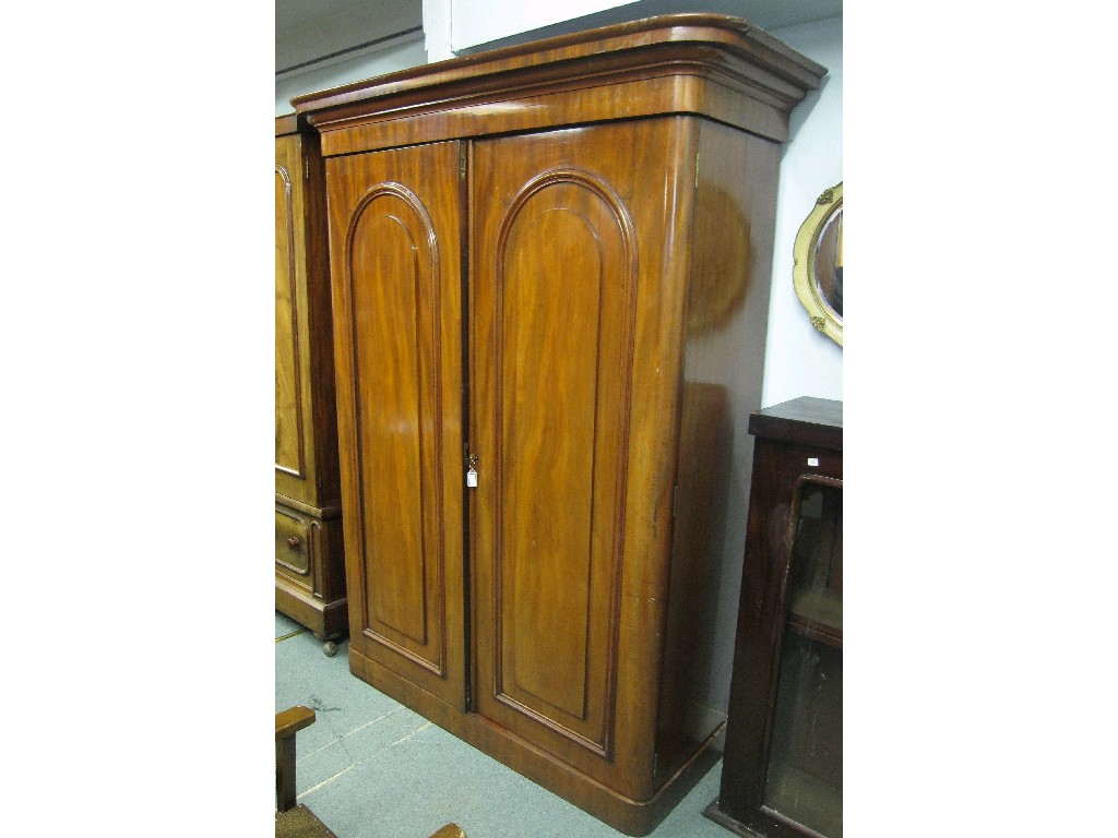 Appraisal: Victorian mahogany double wardrobe