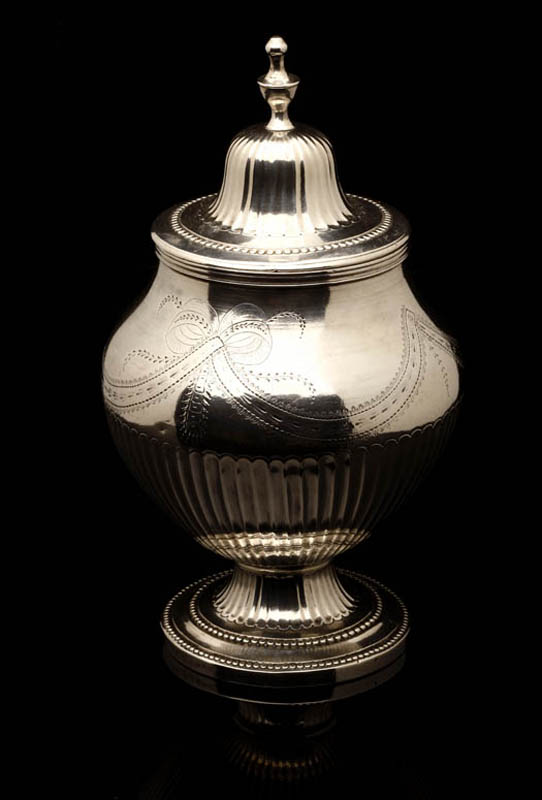 Appraisal: An American coin silver sugar urn An American coin silver