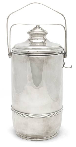 Appraisal: A Cartier silver ice bucket and cover impressed Cartier Sterling