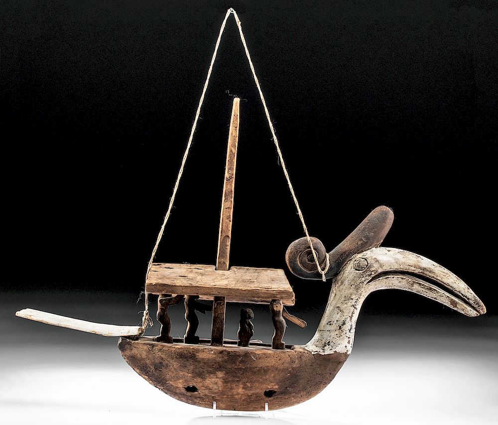 Appraisal: th C Iban Dayak Wood Soul Boat Southeast Asia Malaysia