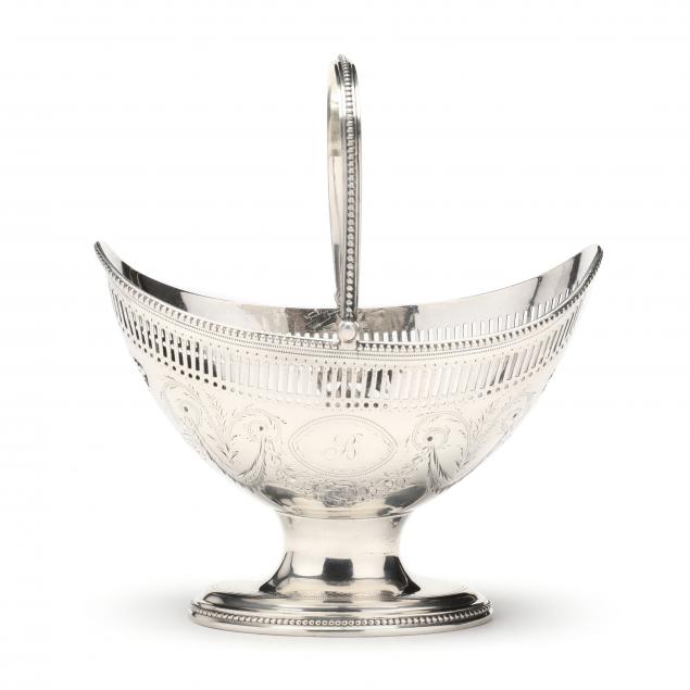 Appraisal: GEORGE III SILVER SUGAR BASKET Mark of Robert Hennell I