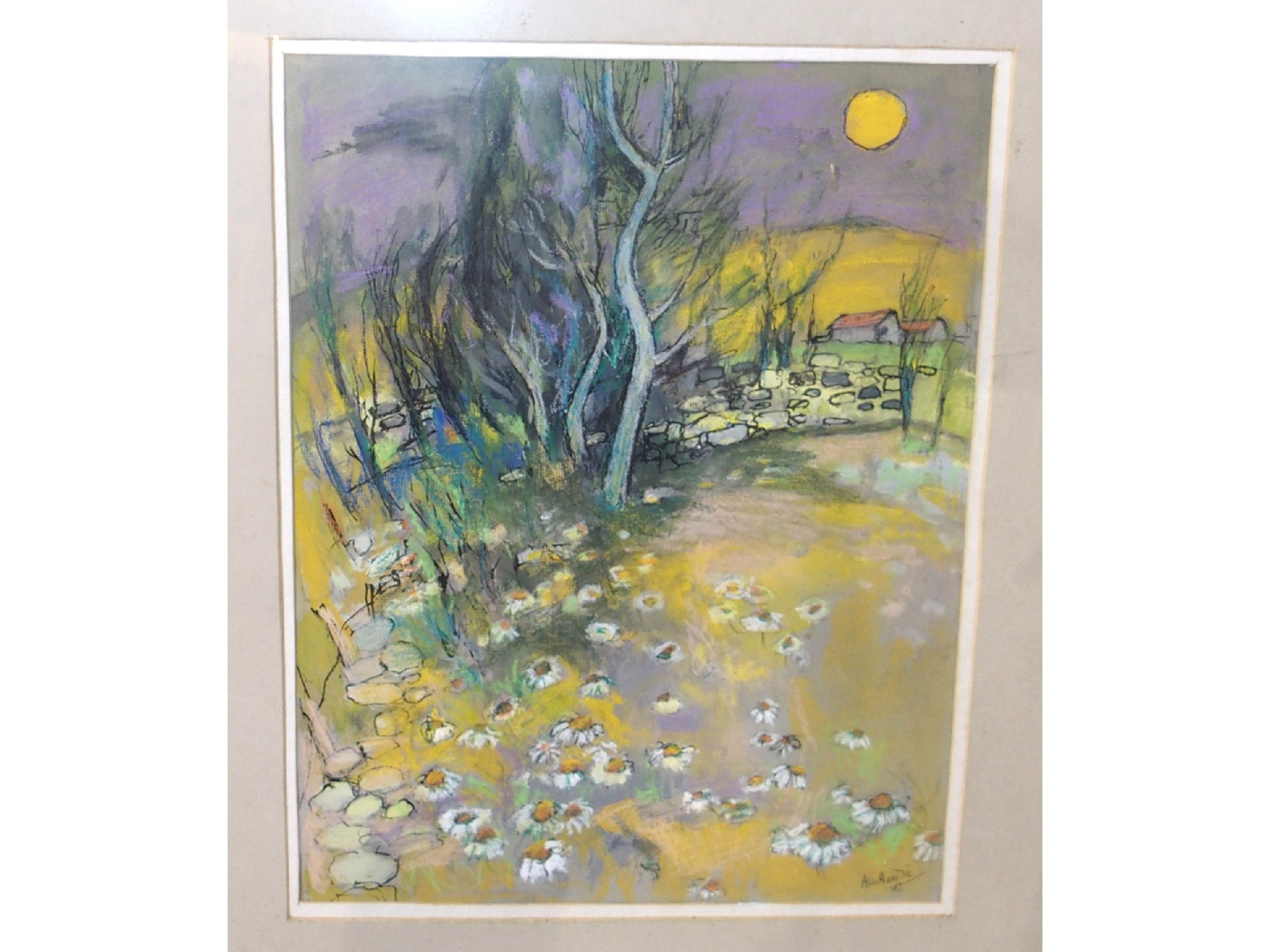 Appraisal: A M HARDIE RWA Moon Daisies signed pastel and after