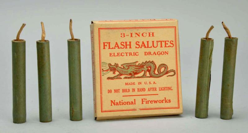 Appraisal: Box Of Electric Dragon Flash Salutes National Fireworks Boston Electric