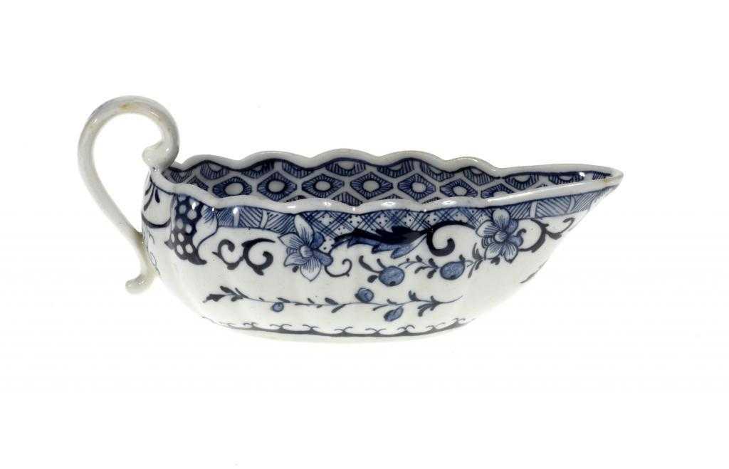 Appraisal: A DERBY SAUCE BOAT of so called fluted 'slipper' shape