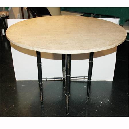 Appraisal: Marble Top Painted Metal Center Table Estimate -