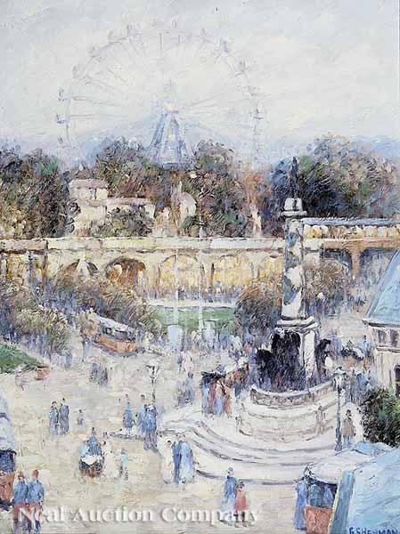 Appraisal: Gail Sherman Corbett American - Ferris Wheel Paris oil on