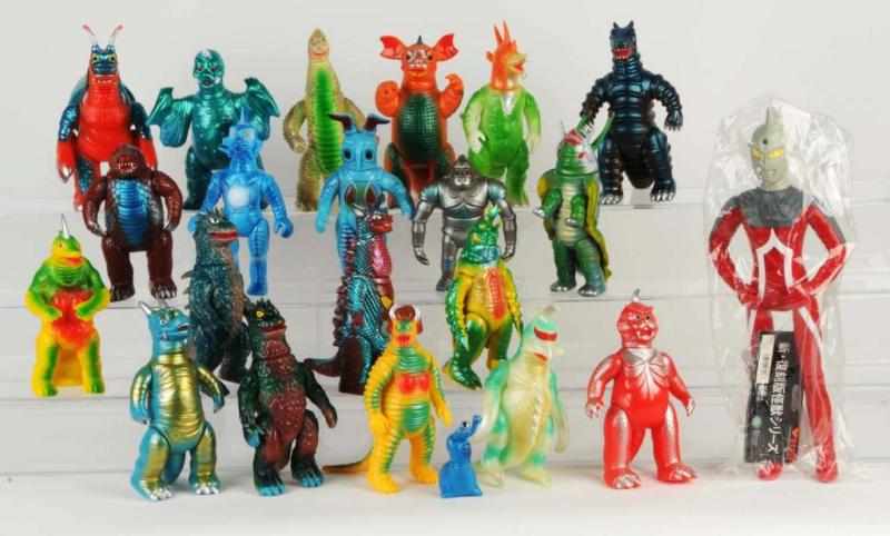 Appraisal: Large Lot of Kaiju Soft Vinyl Figures Description Twenty plus