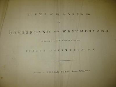 Appraisal: VIEWS OF THE LAKES IN CUMBERLAND AND WESTMORLAND by Joseph