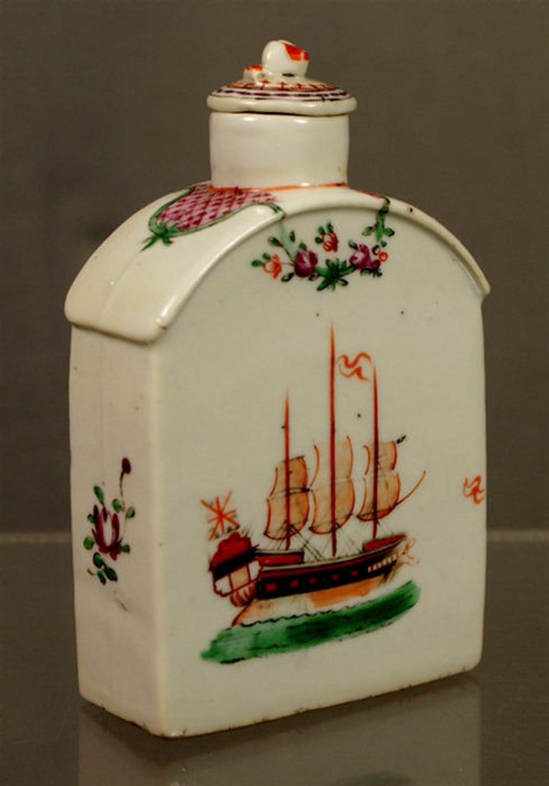 Appraisal: Chinese Export porcelain tea jar with finely enameled British sailing