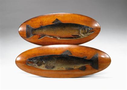 Appraisal: Two mezzo mounted fish nash of maine and A Square