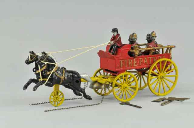 Appraisal: KENTON HORSE DRAWN FIRE PATROL Cast iron painted in red