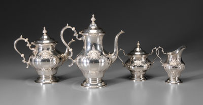 Appraisal: Gorham Four-Piece Sterling Tea Service mid th century Chantilly Countess