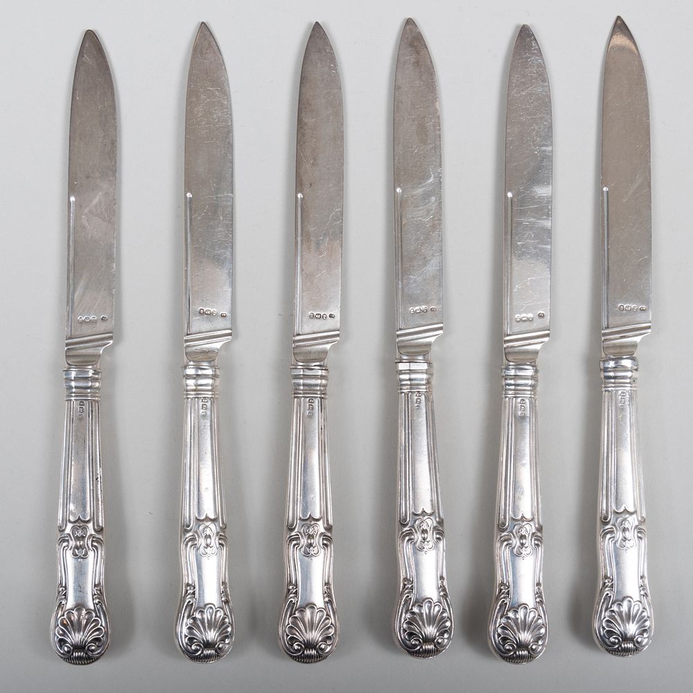 Appraisal: Set of Six George III Silver Fruit Knives Marked for