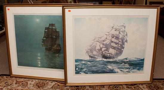 Appraisal: Two Montague Dawson color lithographic prints ''The Great Race Between