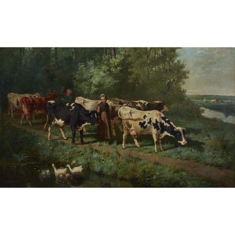 Appraisal: Frans de Beul - TO THE PASTURE Belgian Oil on