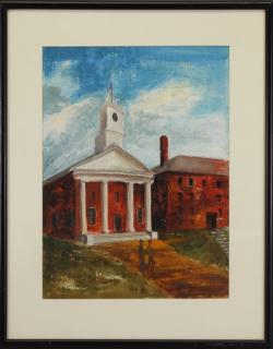 Appraisal: Lyman Signed Painting of a Church Dated ' Lyman Signed