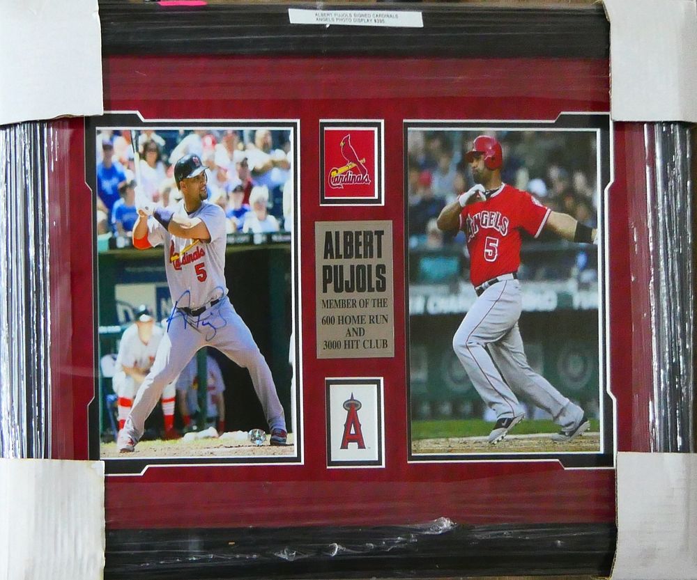 Appraisal: ALBERT PUJOLS AUTOGRAPHED PHOTOGRAPH FRAMED Albert Pujols photograph collage framed