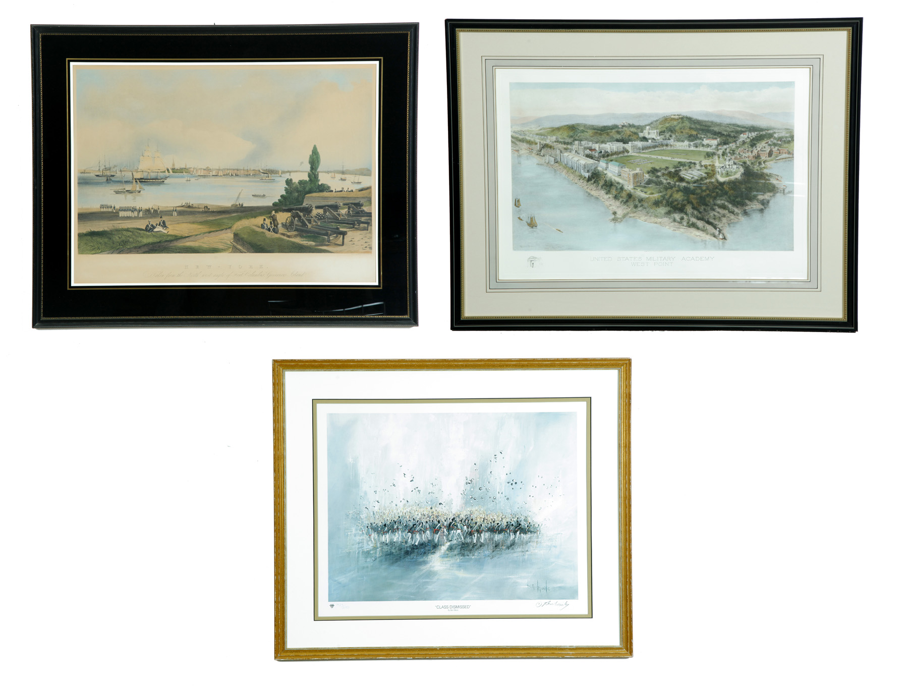 Appraisal: THREE AMERICAN PRINTS OF WEST POINT AND NEW YORK Nineteenth-