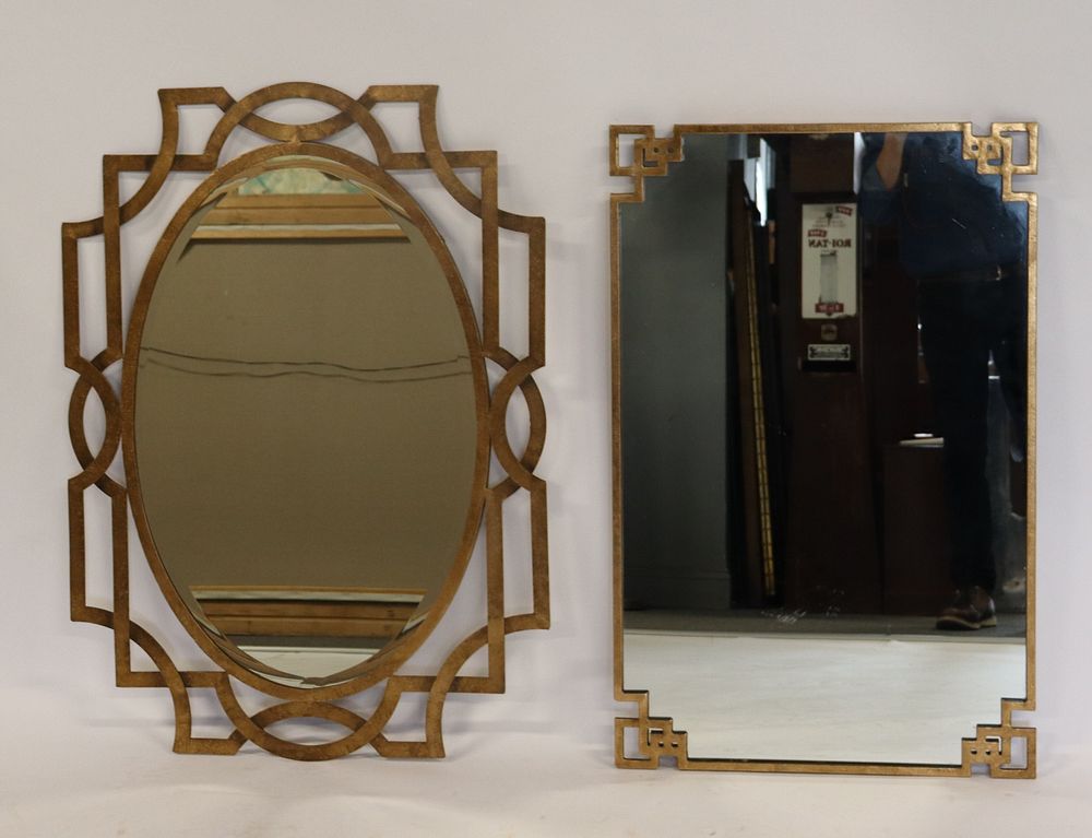 Appraisal: Vintage And Decorative Gilt Metal Mirrors Nice quality design and