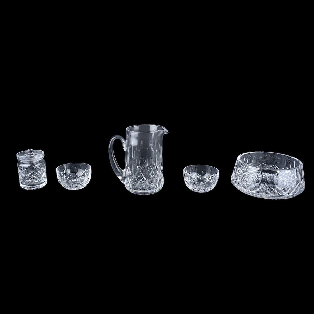 Appraisal: Grouping of Five Waterford Crystal Tableware Grouping of Five Waterford