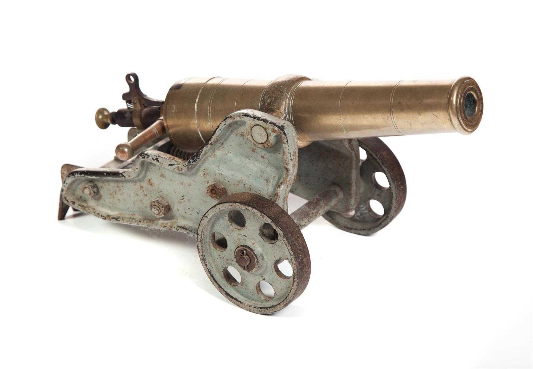 Appraisal: MINIATURE STARTING CANNON Probably American early th century Brass cannon