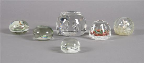 Appraisal: A Collection of Seven Paperweights Height of tallest inches