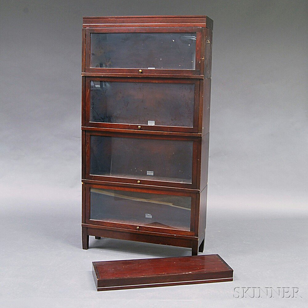 Appraisal: Globe-Wernicke Mahogany Four-stack Bookcase accompanied by an additional cornice ht