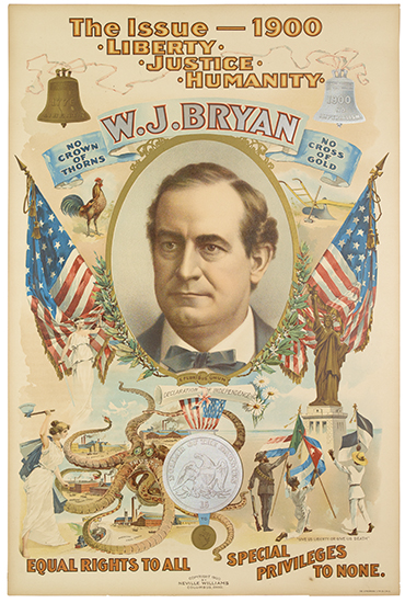 Appraisal: PRESIDENTS-- CAMPAIGN The Issue-- Liberty Justice Humanity Chromolithograph x inches