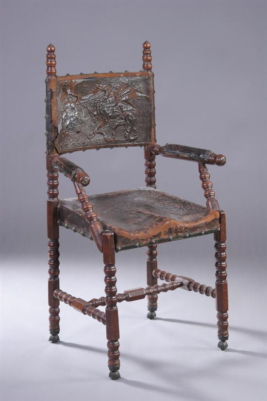 Appraisal: ENGLISH JACOBEAN REVIVAL TURNED CHAIR th century Of typical form