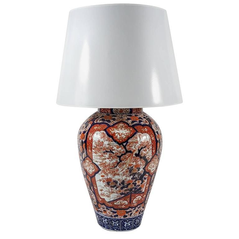 Appraisal: Large Imari Vase Table Lamp Japan c Retail A second