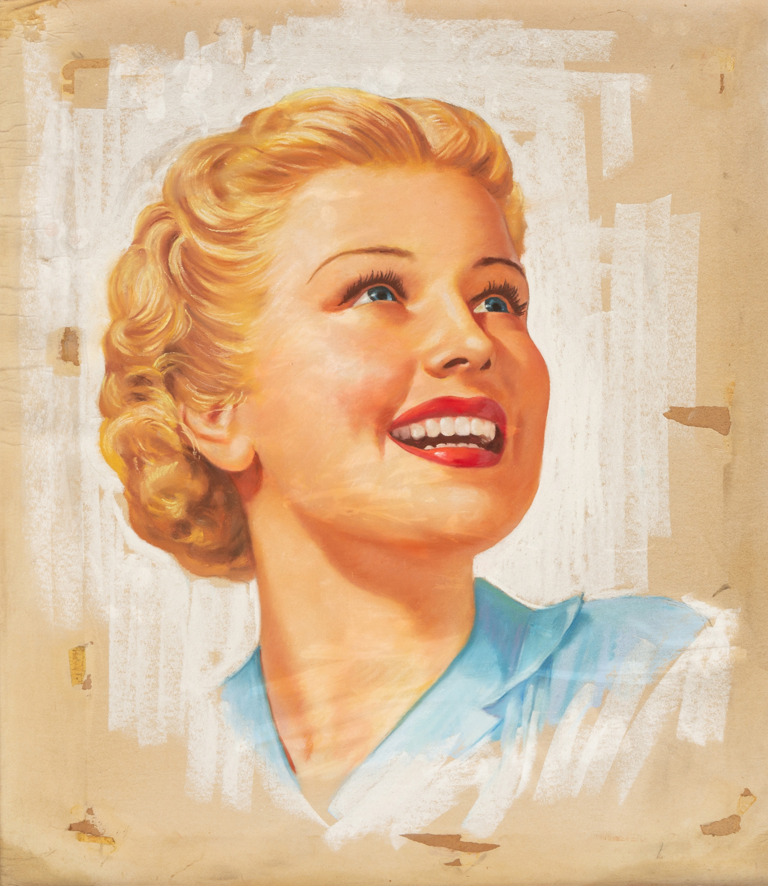 Appraisal: PASTEL ILLUSTRATION OF GIRL SMILING Unsigned