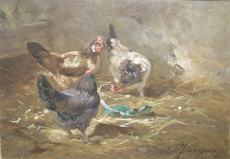 Appraisal: Charles Emile Jacque French - Chickens Estimate -