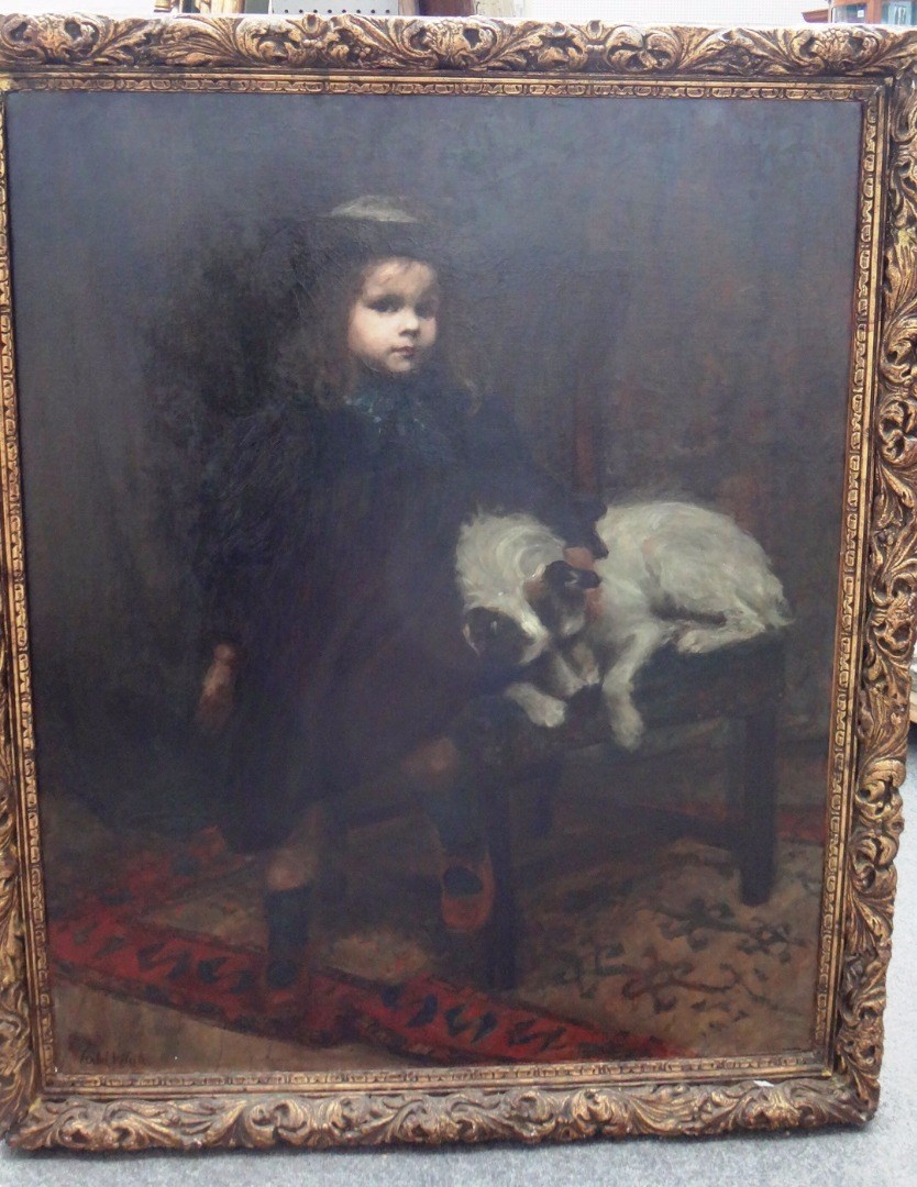 Appraisal: Isabel White fl - Portrait of a young girl with