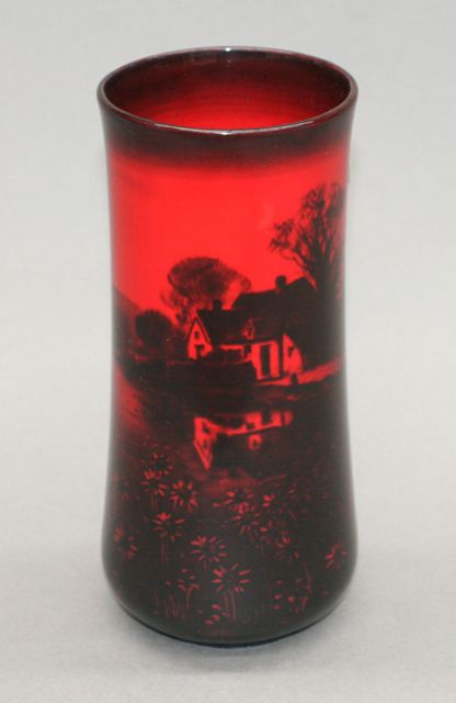 Appraisal: A Royal Doulton rouge Flamb vase of slightly waisted cylindrical