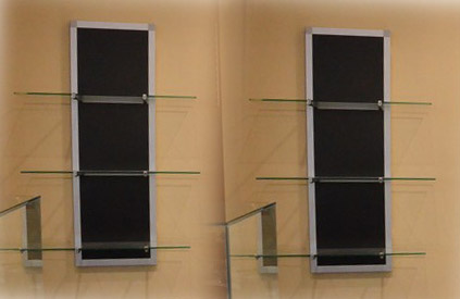 Appraisal: Glass Shelf Display Units -Tier Wall Mounted h x w