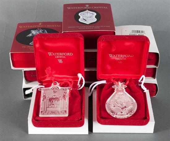 Appraisal: assorted Waterford partially frosted crystal Christmas ornaments each in original