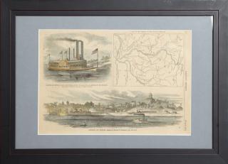 Appraisal: Jefferson City Missouri hand-colored Harper's Weekly print July framed H