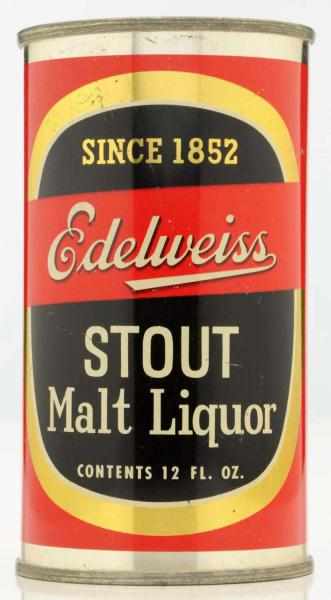 Appraisal: Edelweiss Stout Malt Liquor Flat Top Beer Can - Very