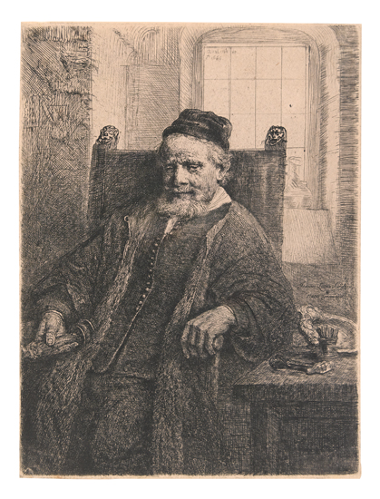 Appraisal: REMBRANDT VAN RIJN Jan Lutma Goldsmith Etching and drypoint x