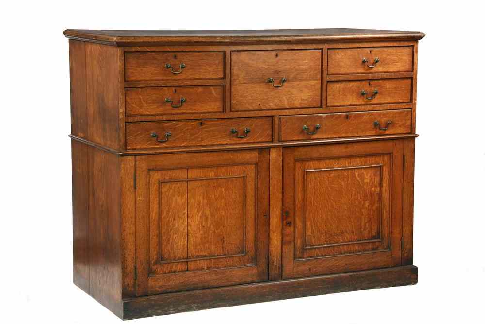 Appraisal: CABINET - Custom Built Quarter Sawn Golden Oak Cabinet ca