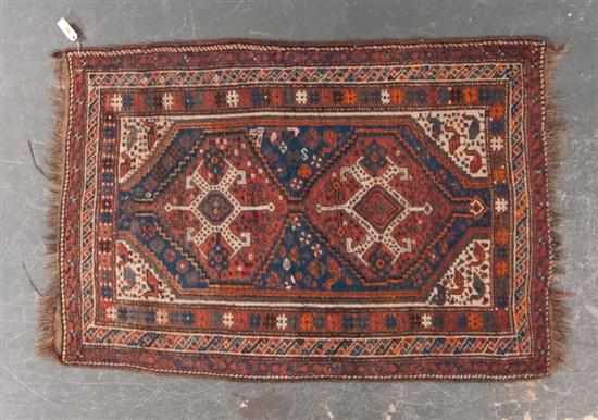 Appraisal: Semi-antique Shiraz rug Persia circa x Estimate - Good condition