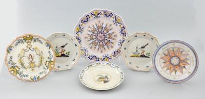 Appraisal: A Collection of Six Faience Plates Of various different ages