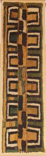 Appraisal: A NAZCA CULTURE RECTANGULAR NEEDLEWORK PANEL decorated a repeating square