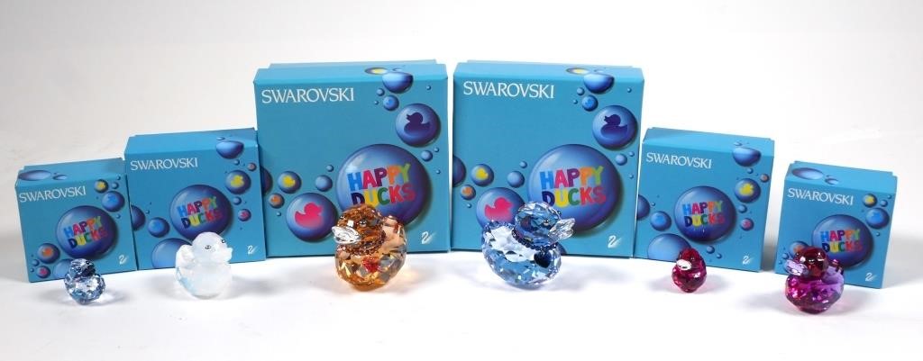 Appraisal: Group of Swarovski crystal Rubber Duckies in various colors and